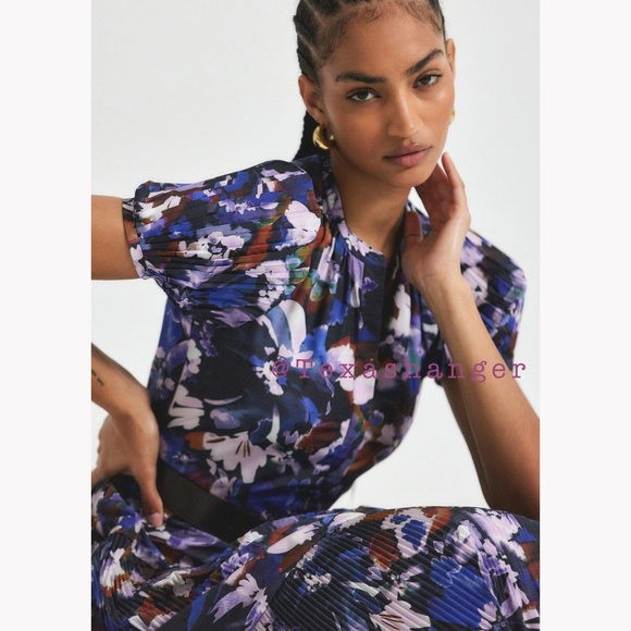 NWT Derek Lam Alexandra Floral Puff-Sleeve Midi Shirtdress Size 8 - Picture 9 of 15